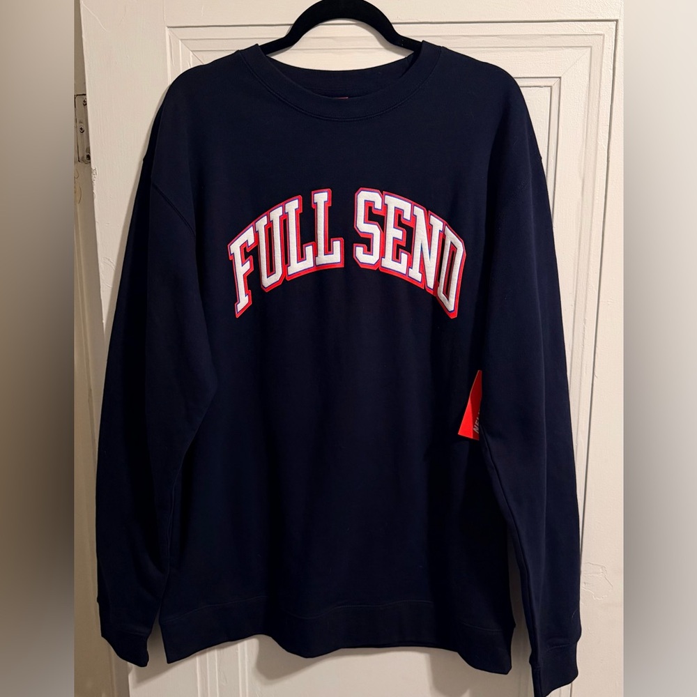 Nelk Boys Full Send Navy Pull Over Crew Neck Sweater - Mens Size XL - NWT